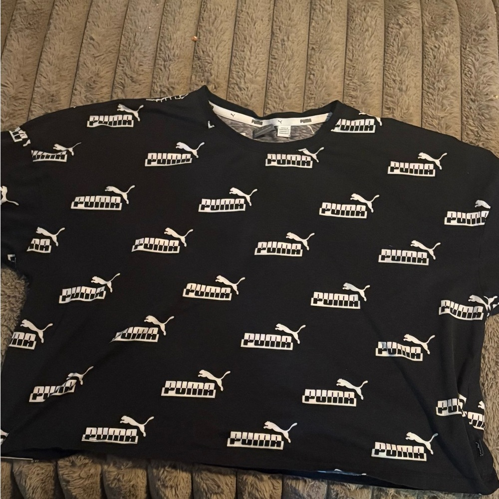 Puma Black Graphic crop top
